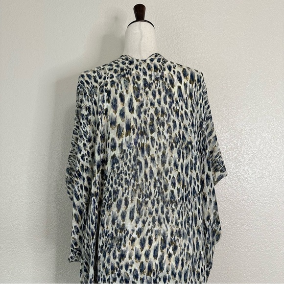 Lovestitch Leopard Open Front Kimono Coverup, One Size - Picture 8 of 12